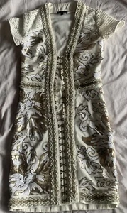 Gorgeous Embellished sequin/beaded dress PLT uk Size 6 gold/cream - Picture 1 of 11