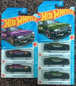 SET BESTEHEND AUS 5 - HOT WHEELS MAINLINE NISSAN SKYLINE RS KDR30 GRÜN LILA J-IMPORTS - Bild 1 von 1