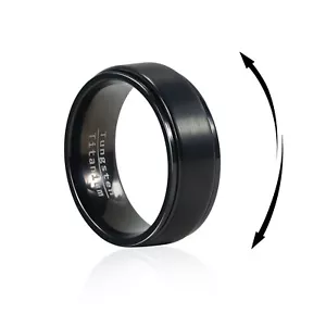 8mm Mens Ring Titanium Spinner Ring Tungsten Carbide Engagement Ring Bandfor Men - Picture 1 of 14