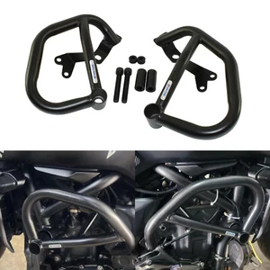 Black Engine Guards Crash Bars Frame Protection For YAMAHA FZ07 MT-07 2021-2022 - Picture 1 of 9