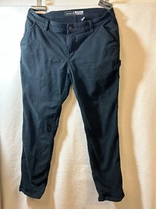 Carhartt Pants Youth 12 Duck Canvas Dungarees Carpenter Dark Gray Black - Picture 1 of 9