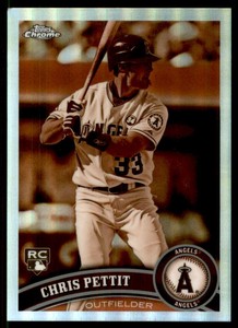2011 Topps Chrome Sepia Refractors Angels Baseball Card #204 Chris Pettit /99