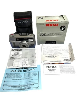 Vintage Pentax Zoom Lens IQZoom EZY-80 35mm Film Camera (WITH BOX & MANUALS) - Image 1 of 4