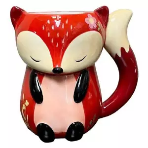 Sweetie Fox 3D Kaffee Tee Keramik Becher Wildtier Tasse handbemalt - Bild 1 von 2