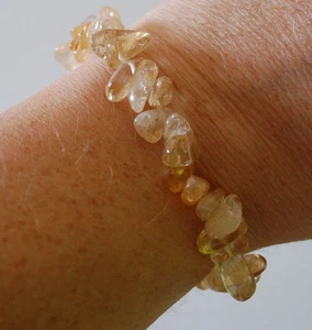 CITRINE HEALING CRYSTAL BRACELET - WEALTH, JOY OF LIFE+ FREE CITRINE TUMBLESTONE - Picture 1 of 4