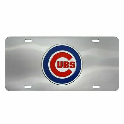 Chicago Cubs MLB  Chrome Die Cast License Plate - Image 1 of 2