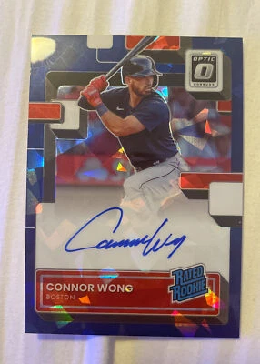 2022 Donruss Optic Connor Wong Auto Blue Cracked Ice 24/35 FOTL Redsox RC - Image 1 of 4