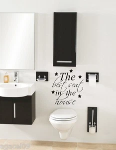 THE BEST...COOL BATHROOM TOILET WALL QUOTE VINYL STICKER STENCIL MURAL GRAPHIC - Picture 1 of 4