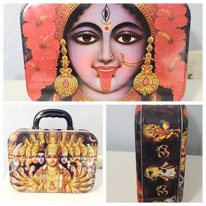Goddess Kali Divine Feminine God Hindu Vishvarupa Tin Lunch Box Vintage  - Picture 1 of 12