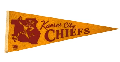 Moeda de feltro vintage década de 1960 Kansas City Chiefs AFL futebol tamanho completo RARA! - Imagem 1 de 4