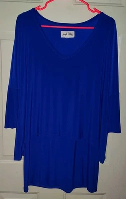 Joseph Ribkoff синий туника верхний богемное блузка женщин размер 10 3/4» рукав #171056 - Изображение 1 из 4