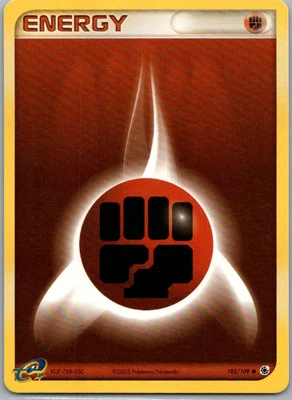 FIGHTING ENERGY 105/109 EX Ruby & Sapphire Pokemon ENERGY WOTC Card EX - Image 1 of 2