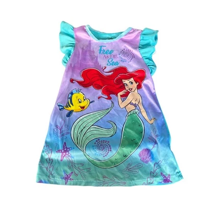 Vestido Disney Niña 3T Ariel Sirenita Volantes Cambio Estampado Mini Foto 1 de 4