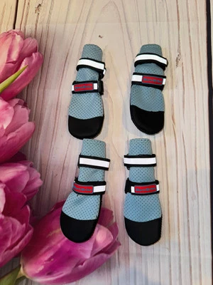 BarkBrite Todo Clima Pata Protector Botas Perro con Correas Reflectantes Talla M Azul Foto 1 de 2