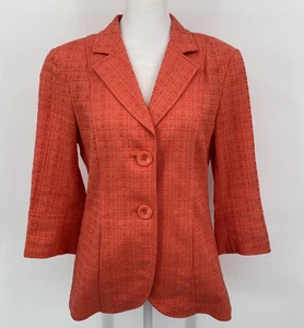 Lafayette 148 Blazer Womens 2 Textured Cotton Blend 2 Button Jacket Chic Career - Picture 1 of 19