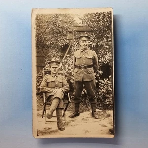 WW1 Military Postcard C1916 Real Photo Warwickshire Regiment Smoking Pipe Named - Picture 1 of 2