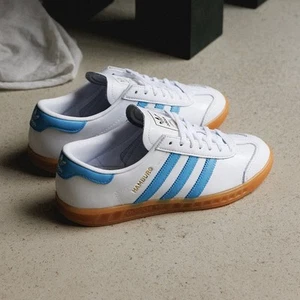 Adidas Original Hamburg Women’s Running Shoe Athletic Sneaker White Leather #625 - Picture 1 of 9