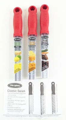 Juego de ralladores Microplane Classic de 3 piezas - Herramienta de cocina fina, extra gruesa y de cinta NUEVO Foto 1 de 4