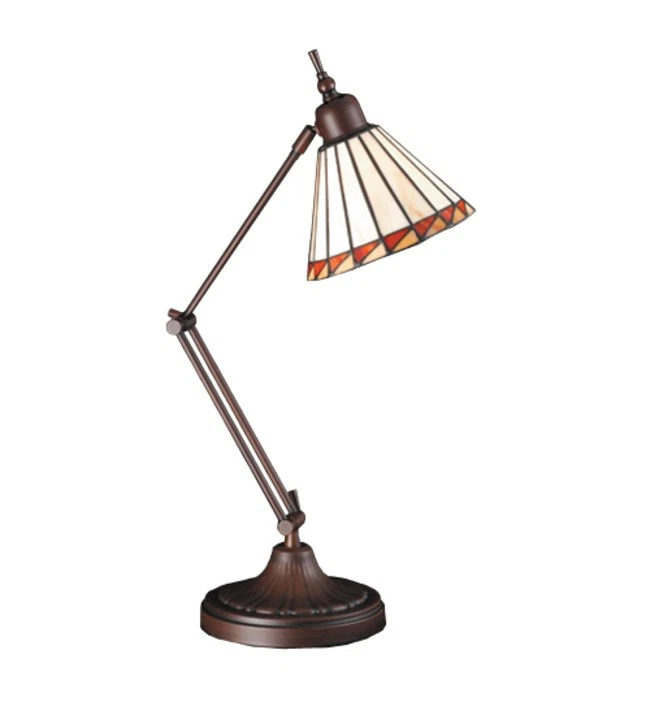 Meyda Tiffany 65946 Tiffany Glass Tiffany Single Light Swing Arm Desk Lamp - Image 1 of 1