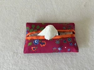 Tasche Taschentuch Halter für Handtasche Stoff 3 "x 5" Blumen Handarbeit - Bild 1 von 2