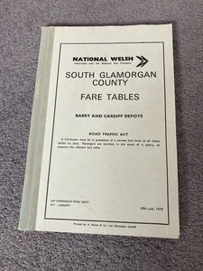National Welsh Fare Tables Cardiff + Barry Depots Juli 1979 NBC Ära - Bild 1 von 2