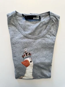 Moschino, Langarm T-Shirt, Grau Gr. L - Bild 1 von 4