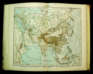 w.1888:SYDOW-WAGNER Atlas=ALLGEMEINES POLITISCHES PANORAMA ASIENS..INDIEN,BORNEO... - Bild 1 von 1