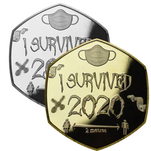 Moneda de aleación conmemorativa regalo conmemorativo recuerdo hogar sobreviví 2020 oro/plata - Imagen 1 de 7