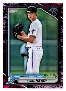 Noble Meyer 2024 Bowman cromo fucsia refractor lunar 57/199 Miami Marlins - Imagen 1 de 2