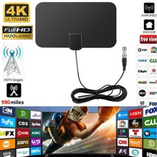 Digital TV Antenna 980 Miles Range Signal Booster Amplifier HDTV Indoor 4K 