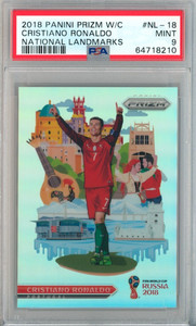 2018 Panini Prizm W/C Soccer National Landmarks Cristiano Ronaldo PSA 9 Mint SP