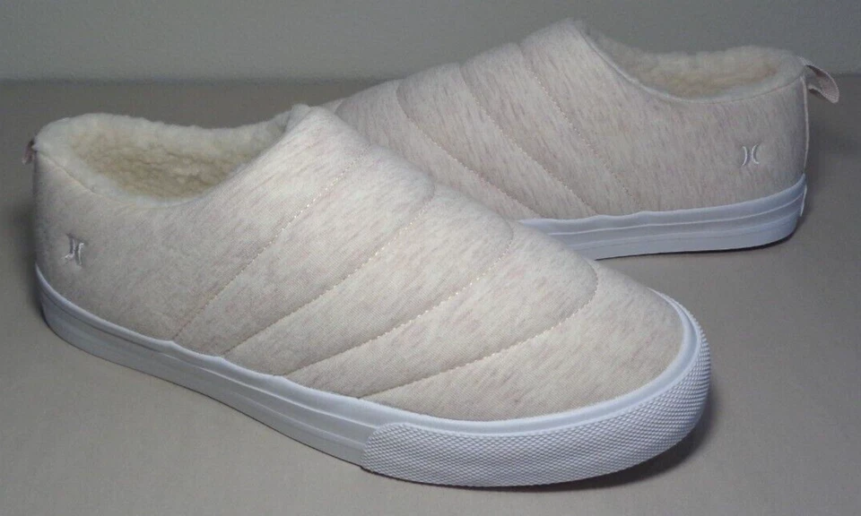 Hurley Arlo Puff Clog Shoes Womens 7M Slip On Sherpa Lined Low Top Cozy Natural