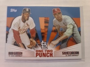 2023 Topps Series 1 One-Two Punch Insert Bob Gibson / Steve Carlton #12P22 Blue