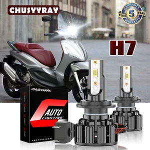 H7 LED Headlights Bulbs For Piaggio BV 350 2012 2013 2014 2015 2016 6000K 3000LM - Picture 1 of 11
