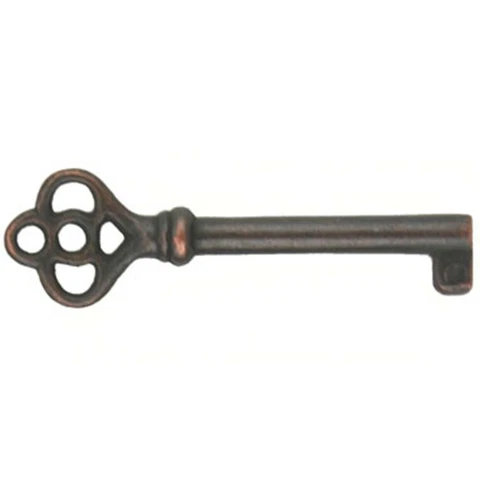 KY-14AC ANTIQUE COPPER PLATED KEY FOR DRAWER OR CABINET LOCK WITH A FANCY BOW Cover