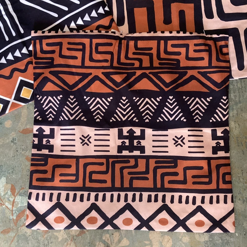 Graphic south-western Pillow Covers Geometric Tribal Lot Of 3 Fits 18” Forms - Image 1 of 4