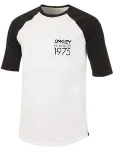 $45 NEW OAKLEY PALM RAGLAN WHITE TEE T SHIRT size M MEDIUM #433767 - Picture 1 of 2