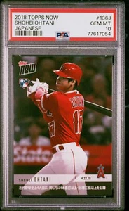2018 TOPPS NOW JAPANESE #136J SHOHEI OHTANI ROOKIE RC PSA 10 - Picture 1 of 2