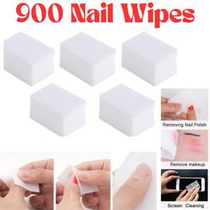900 Lint Free Nail Wipes UV Gel Cleaner Nail Polish Remover Pad Acrylic Soak Off