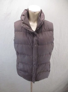 J.CREW Size L Womens Brown Down Feather Full Zip Stand Collar Insulated Vest 658 - Picture 1 of 9