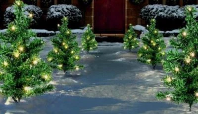 Christmas Lights pathway LED set of 6 fairy decorative  XMAS TREES 90 leds 230v - Image 1 of 4