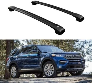 2Pcs Aluminum Cross Bar Crossbar Roof Rail Rack Fit for  Explorer 2020 2021 - Picture 1 of 7