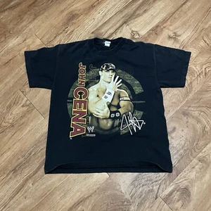 John Cena Black Tshirt Youth XL WWE You Cant See Me 2007 Chain Gang Wrestling - Picture 1 of 8