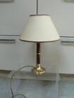 Vintage Brass Maroon Candlestick Table Lamp Bases Classic Coolie Shade