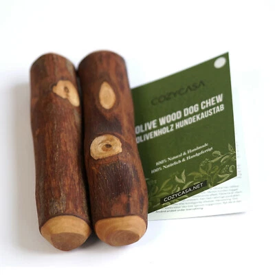 Olive Wood Dog Chew Bones 2 Pack Size M | Chew Stick Chew Wood Dental Care for Dogs - Image 1 of 4