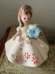 Vtg Josef Originals December Zircon Birthstone Girl 4" Ceramic Figurine Japan - Picture 1 of 7