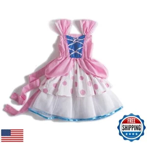Bo Peep Costume Classico Bambina Vestito a Pois con Cappello (3 Anni, Rosa) - Foto 1 di 5