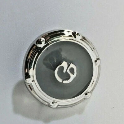 KSD St. John Replacement Button Round Gold Plate Silver Gray Enamel 20mm NEW - Image 1 of 4