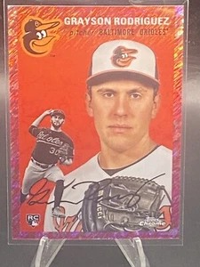 2023 Topps Chrome Platinum Anniversary Grayson Rodriguez Fuchsia /100 RC - Picture 1 of 2