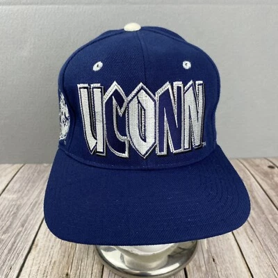 Vintage Uconn Huskies Zephyr Graf-X Fitted Hat Size 7 3/8 Blue / White - Image 1 of 4